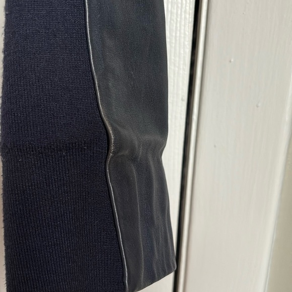 Twin-Set Navy Cropped Leather Jacket - Picture 6 of 11